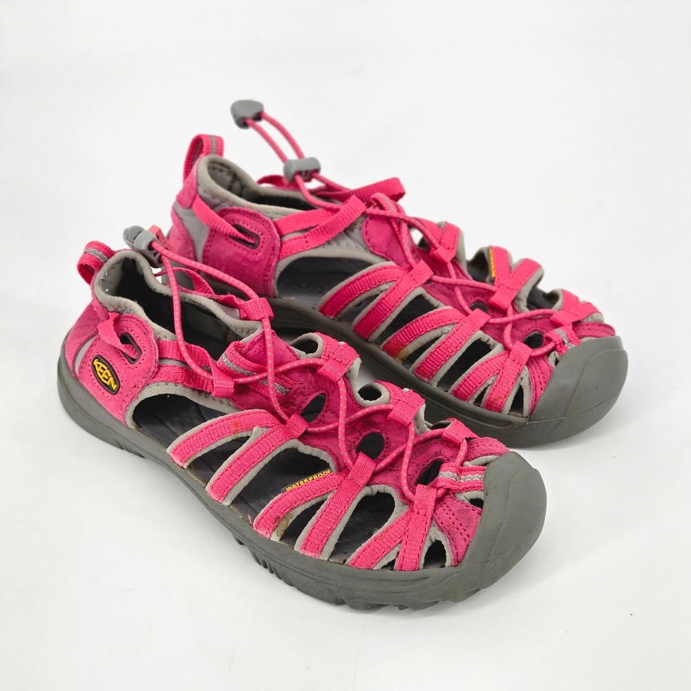 KEEN Whisper Kids Sandal Size 4 Pink Waterproof Hiking Shoes Wide Toe Box